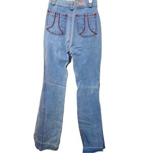 Vintage 60s 70s RARE LA Disco high waist bell bottom flare jeans sz 24
